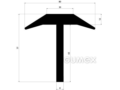 PRYŽOVÉ PROFILY TVARU "T" - EPDM